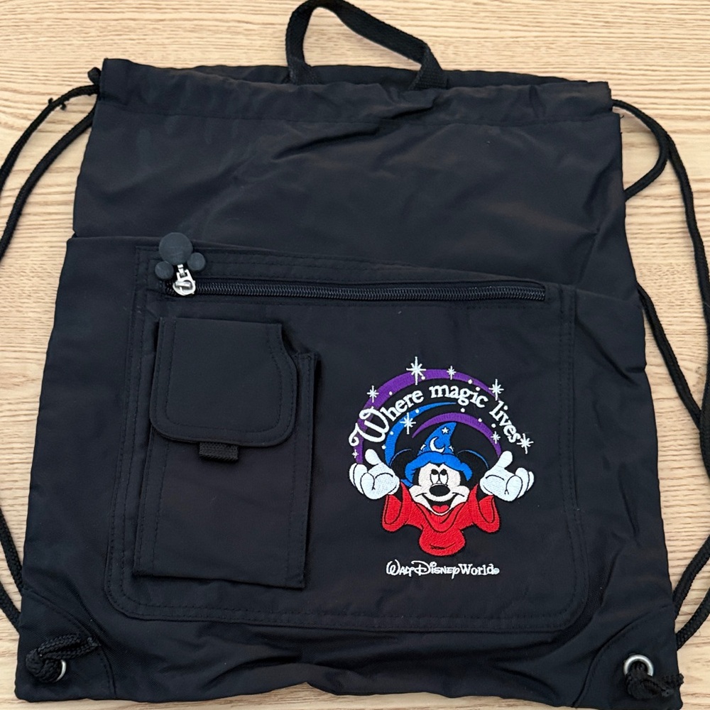 Disney Black Magic Drawstring Backpack - image 1
